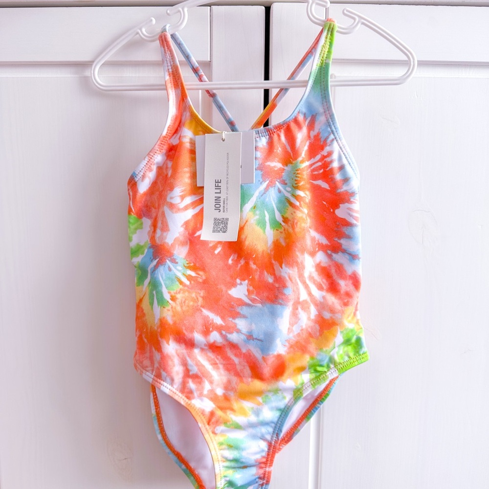 Colorful Tie-Dye Kids Swimsuit